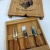 CHATEAU BORDEAUX CHEESE HOLDER W/PULL OUT DRAWER 3 UTENSILS