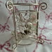 Vintage Shabby Chic Glitter Rose Silver Candle Holder