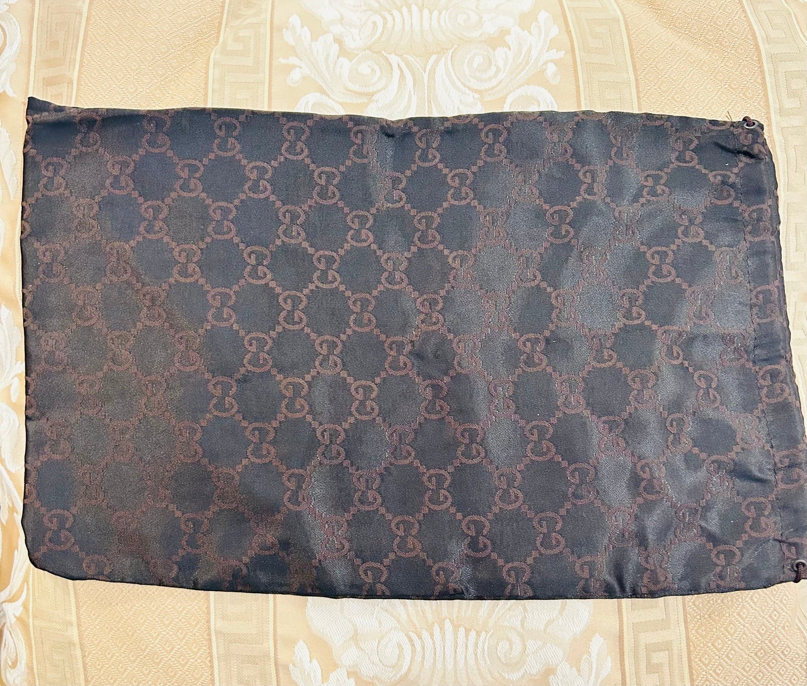 Gucci Brown Satin Dust Bag.
