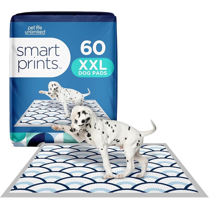 Pet Life Unlimited Smart Prints Extra Large Puppy Pads XXL 60 Count Odor Control