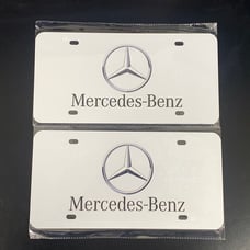 Mercedes Brand New Front Vanity Metal Plate Frame Holder (2 Pack)