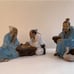 Set of 2 chinoiserrie figurines w/ 3 men