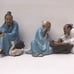 Set of 2 chinoiserrie figurines w/ 3 men