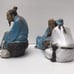 Set of 2 chinoiserrie figurines w/ 3 men