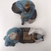 Set of 2 chinoiserrie figurines w/ 3 men