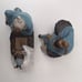 Set of 2 chinoiserrie figurines w/ 3 men