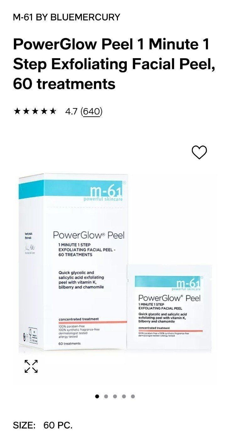 M-61 BY BLUEMERCURYPowerGlow Peel 1 Minute - New - 60 Count