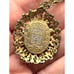 Vintage Estate Faux Green Jade Stone Pendant Filigree Gold Tone 24 Necklace