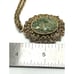 Vintage Estate Faux Green Jade Stone Pendant Filigree Gold Tone 24 Necklace