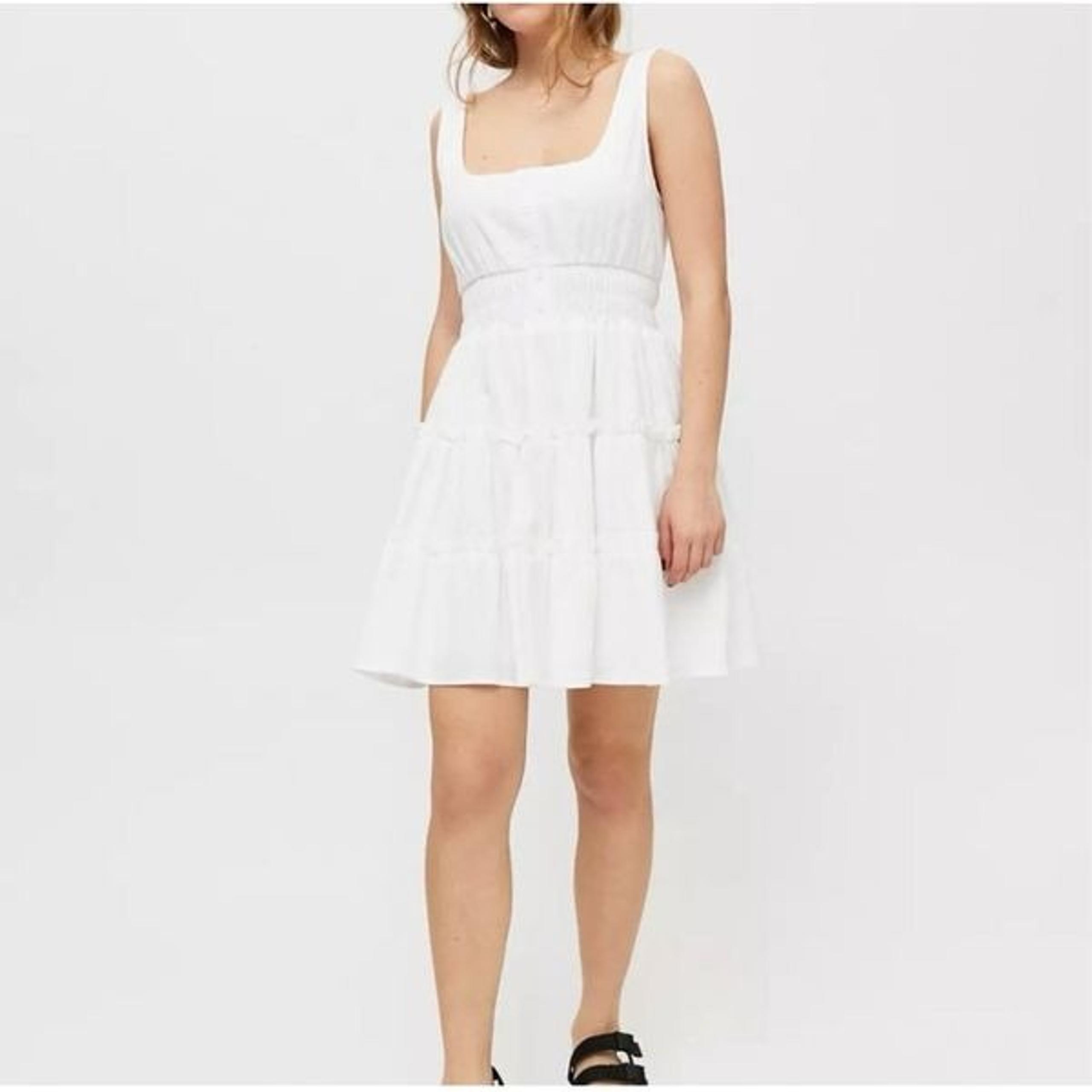 Urban Outfitters White Hailey Tiered Mini Dress Size XL
