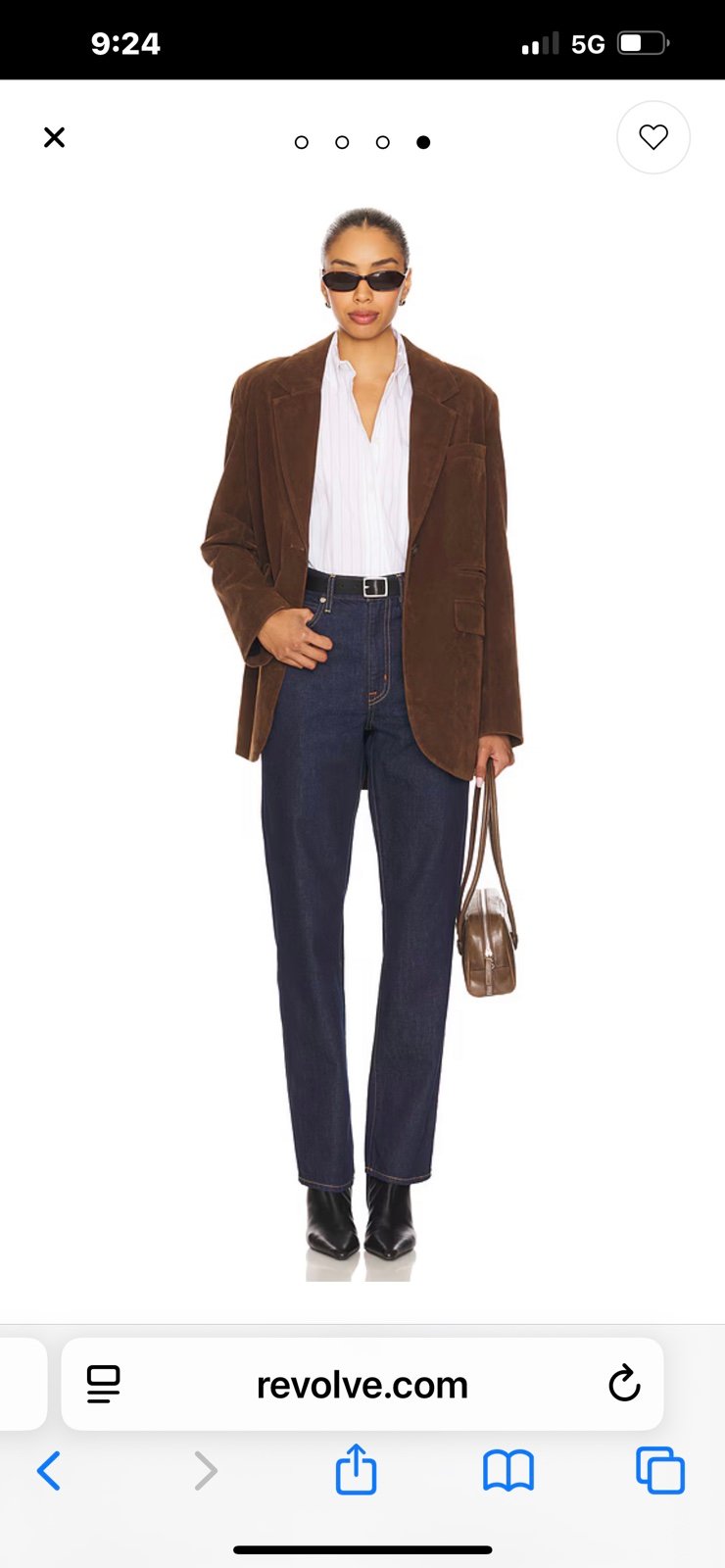 We the free paper cut faux blazer in brown bear XS