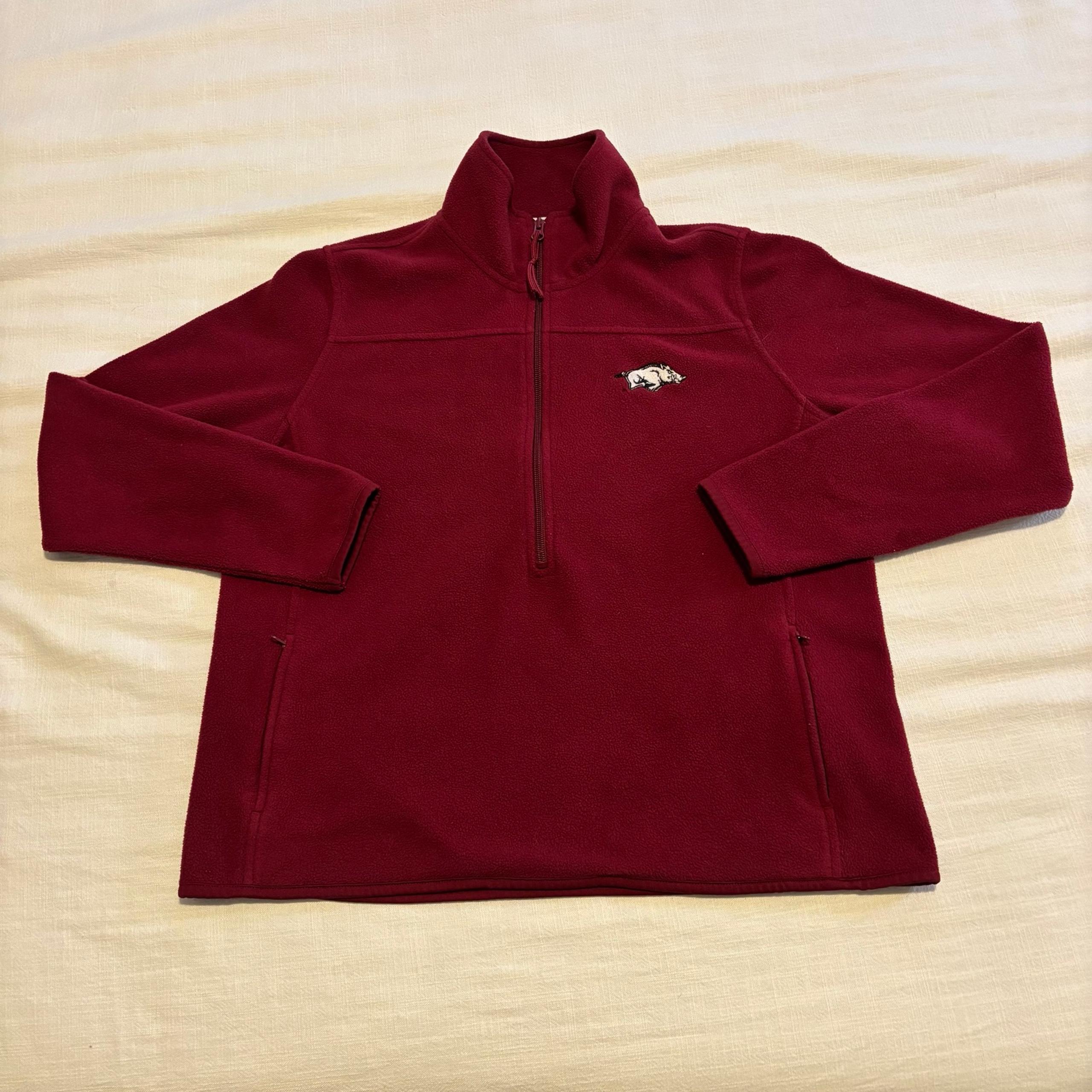 Antigua Arkansas Razorbacks Half Zip Fleece Pullover