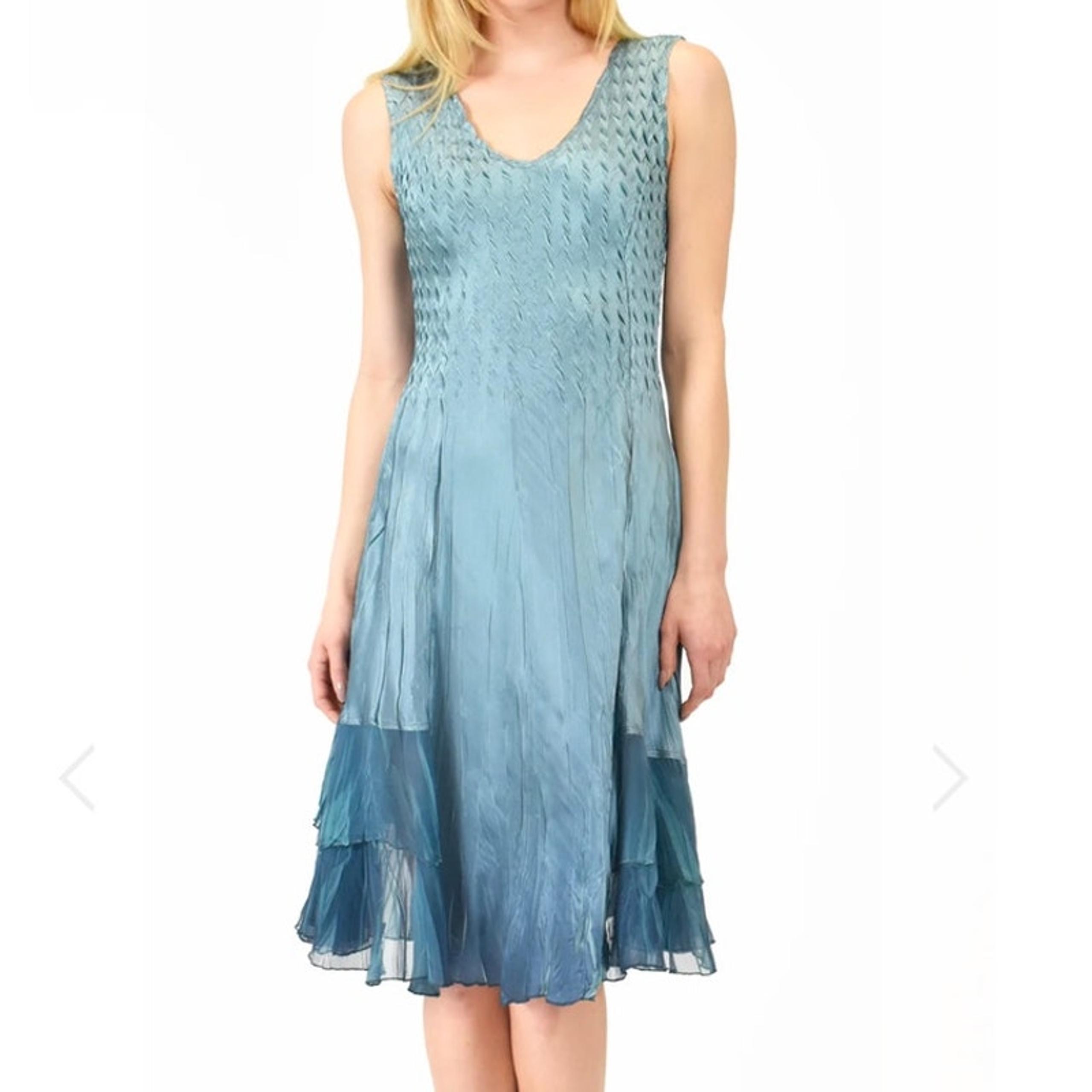 Komarov Midi Dress Hand Pleated Hand Printed One of a Kind Body Conforming XL