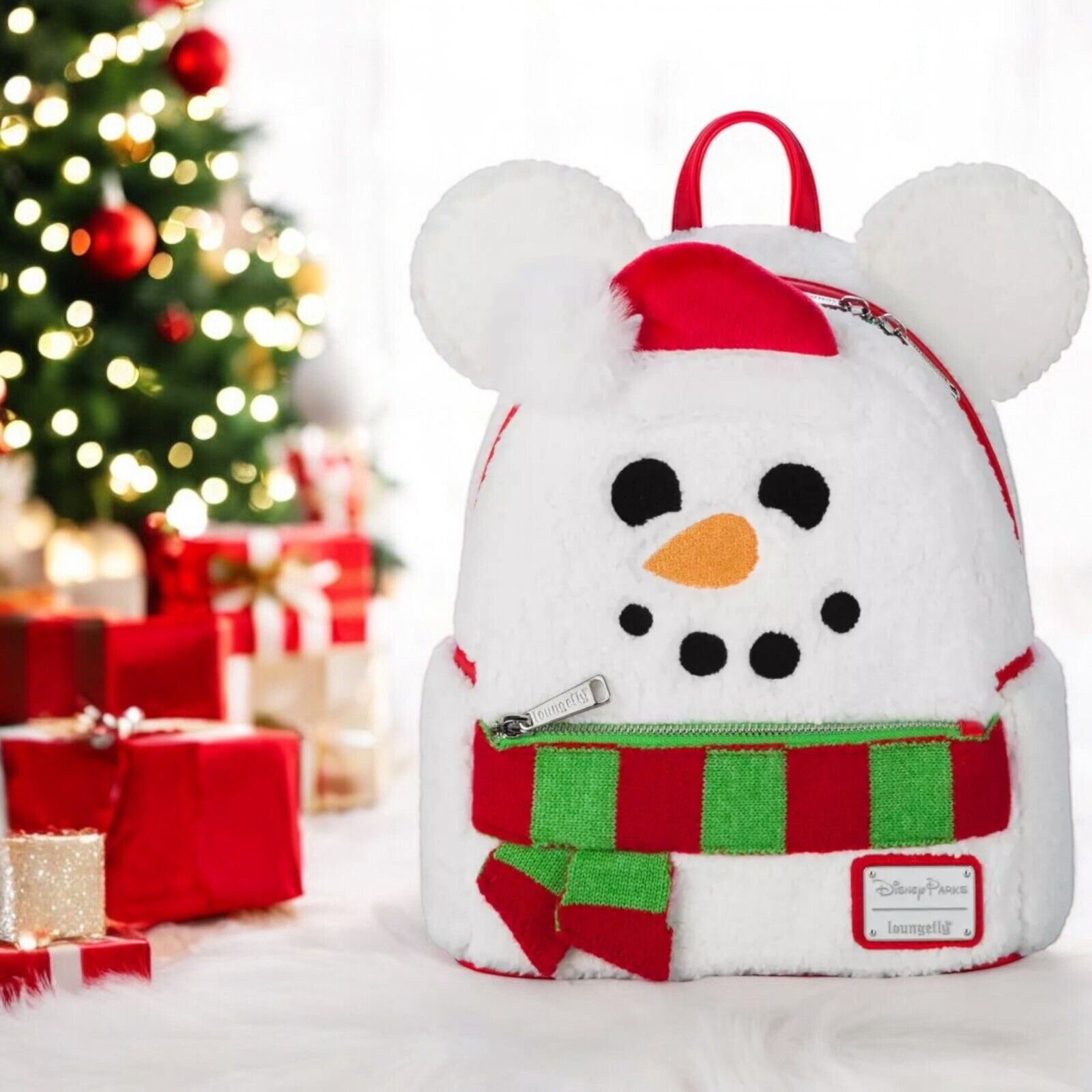 2024 Disney Parks Mickey Mouse Snowman Holiday Loungefly Mini Backpack NEW