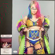 WWE NXT Asuka Signed Championship Belt 11x14 Photo B Autograph JSA COA