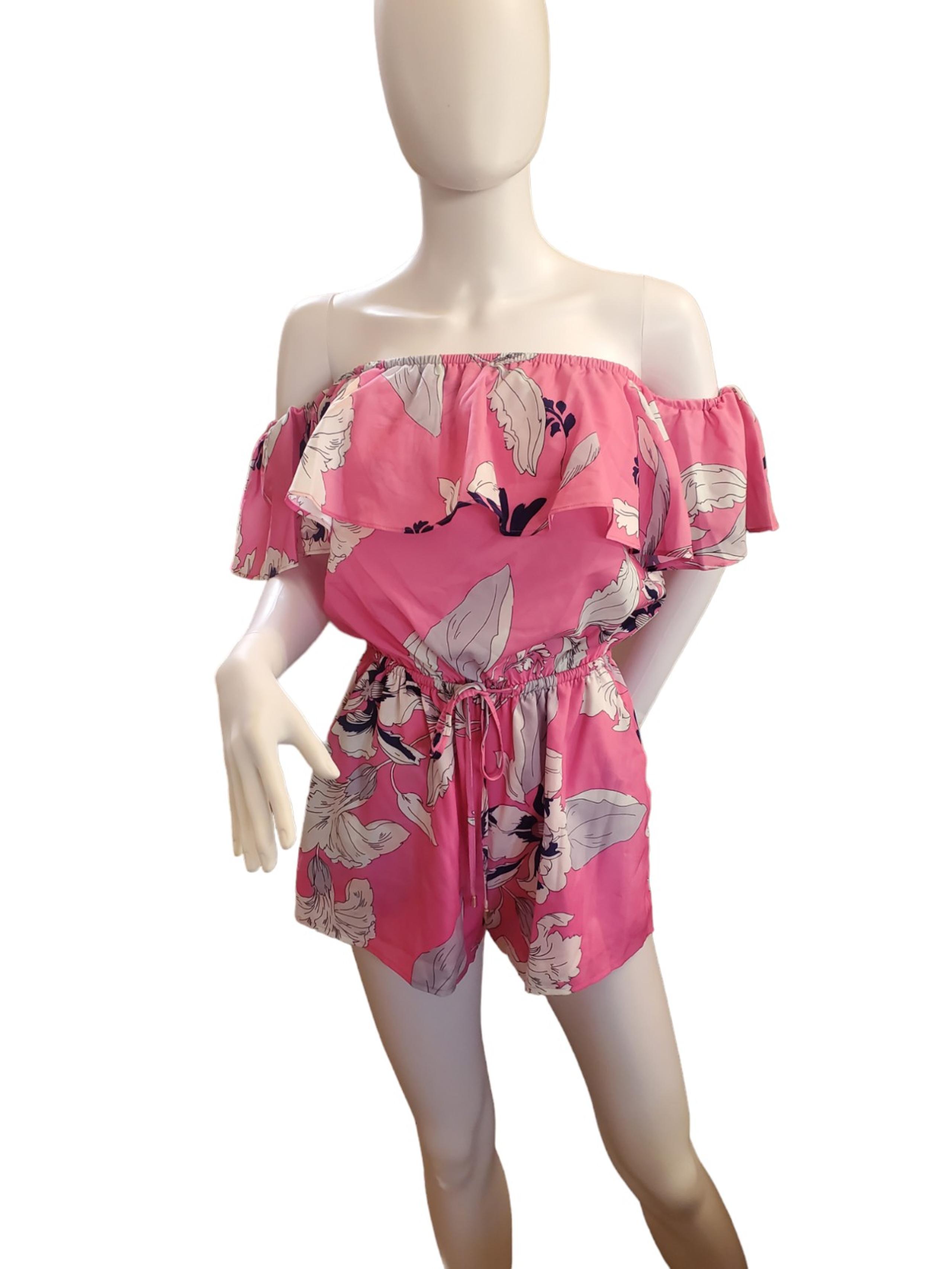 Yumi Kim Eastern Garden Pink Off The Shoulder Romper, Size XS, NWT