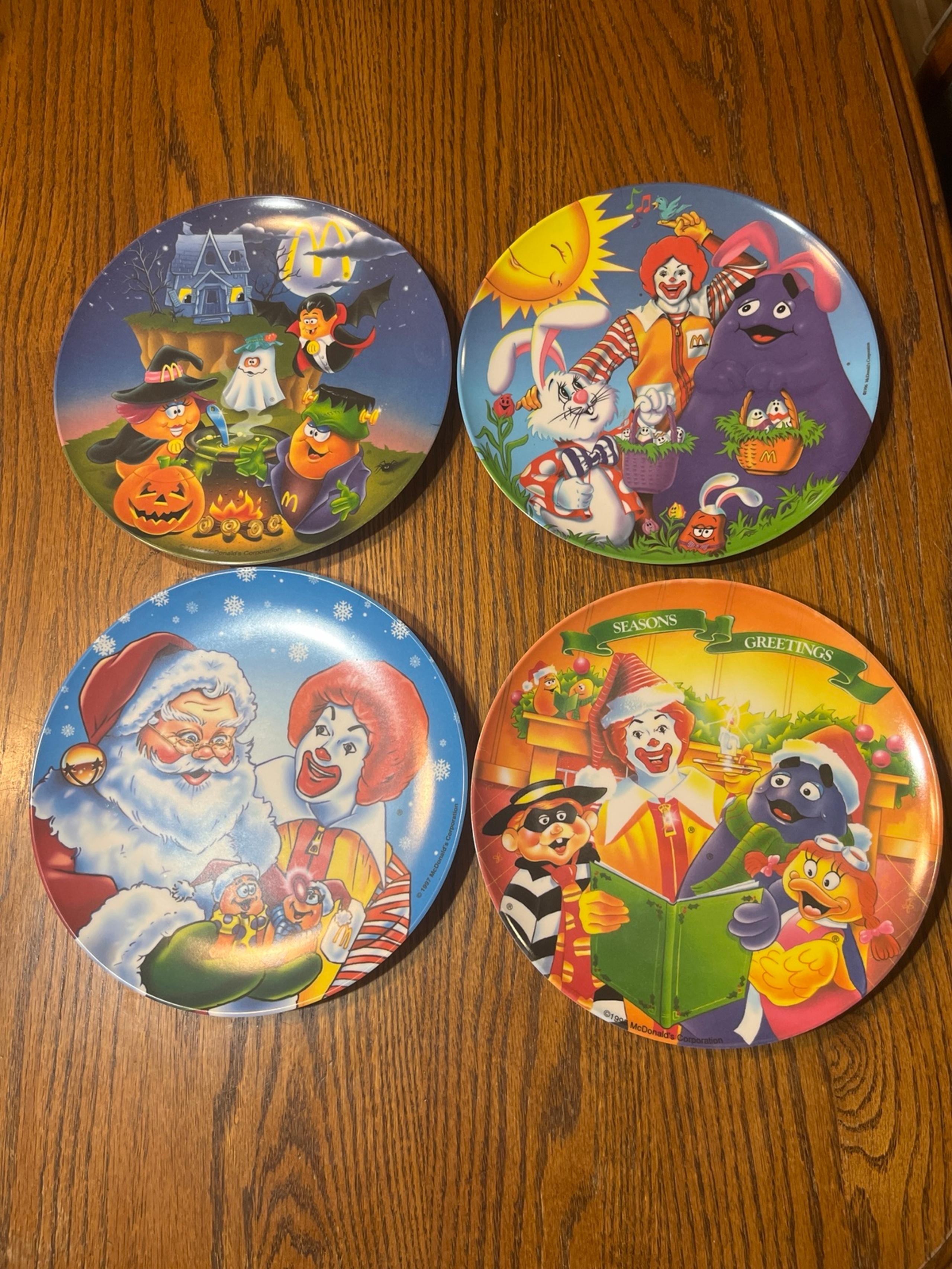Vintage McDonalds Halloween, Christmas and Easter Plates