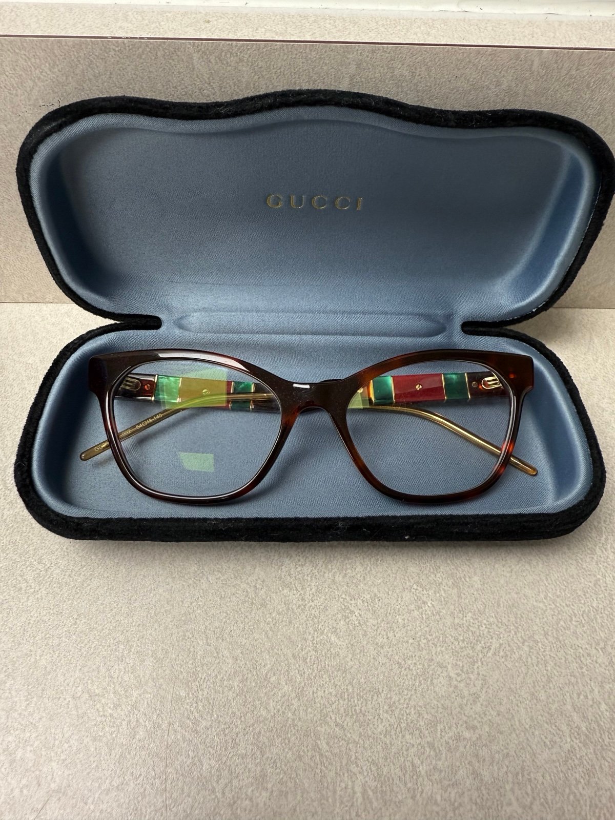 Gucci Eyeglasses Frames Gucci GG 0600O 002 Havana Plastic Cat-Eye Eyeglasses 54m