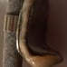 Vintage Metal Bolo Tie, Nice Abalone Curved Style Design, 1 x 3/4\
