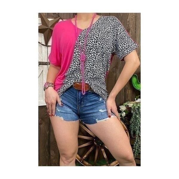 Fuchsia Leopard Top
