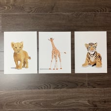 Baby animal nursery art prints canvas