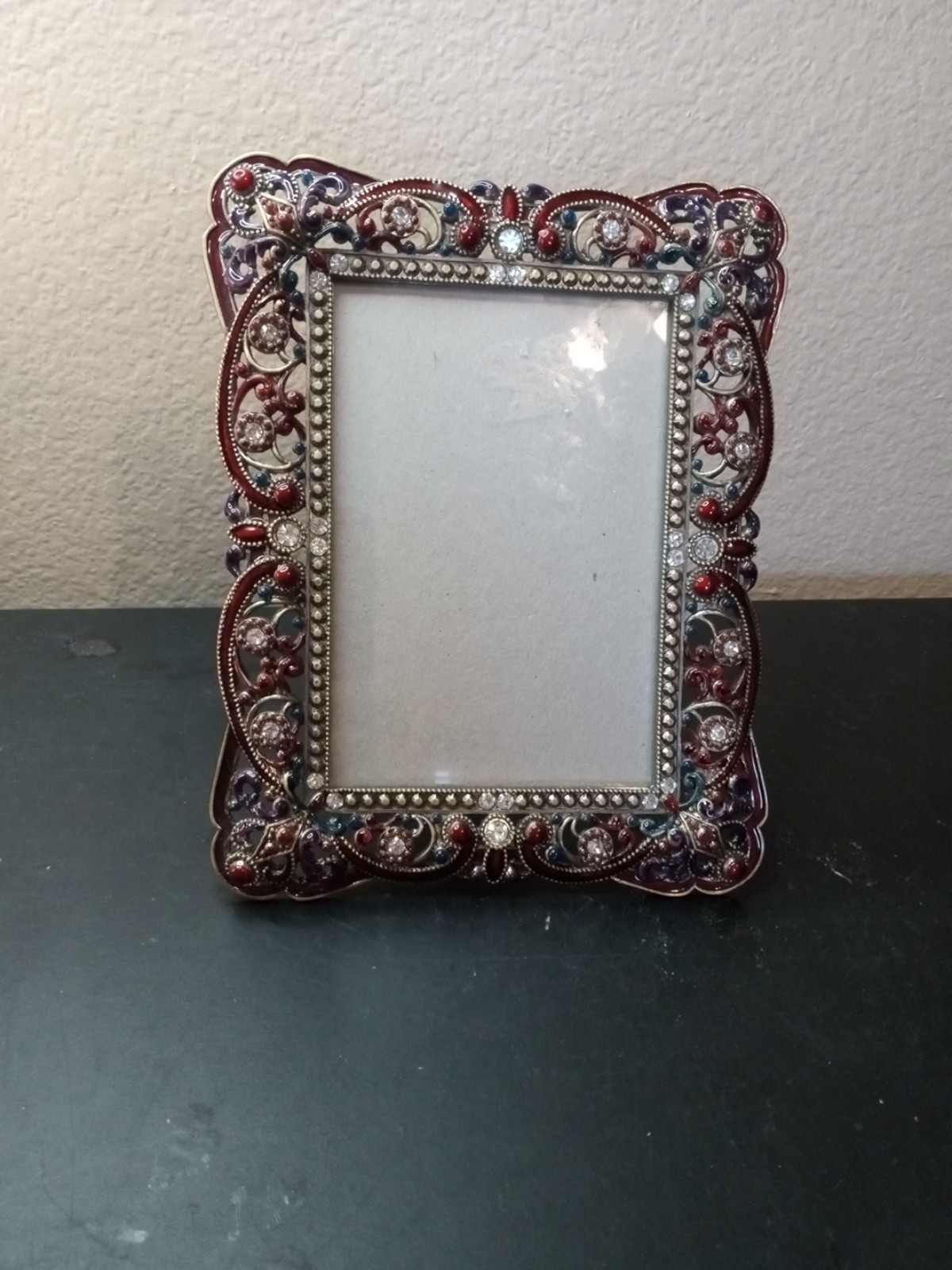 EXQUISITE Bohemian Czech Crystal & Rhinestone 4 x6 Photo Frame