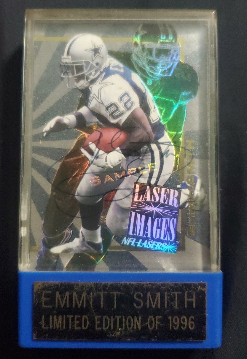 1996 Limited Edition Laser Image Sample Autographed Emmitt Smith Card