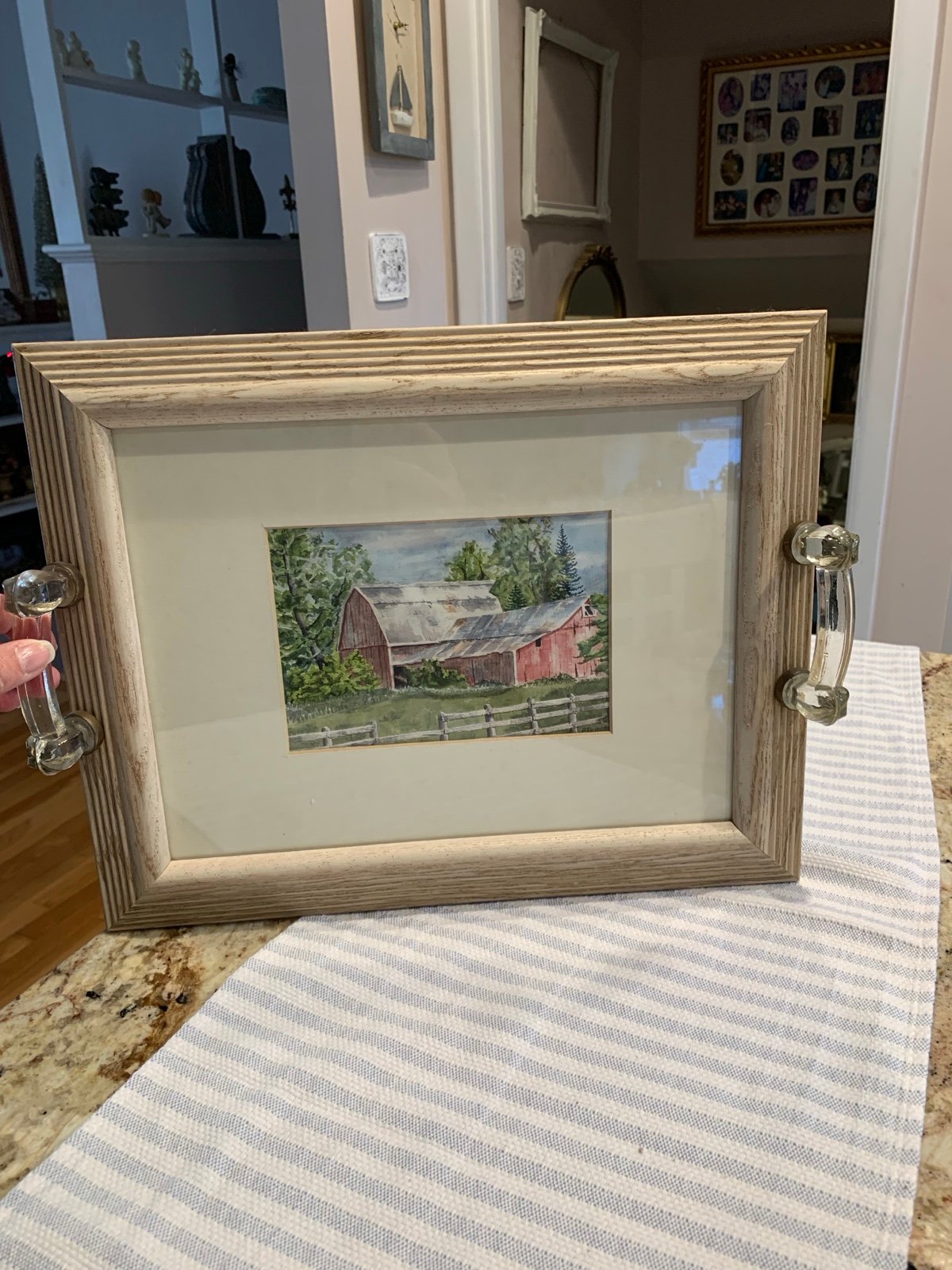 Vintage Picture Frame Tray with Handles
