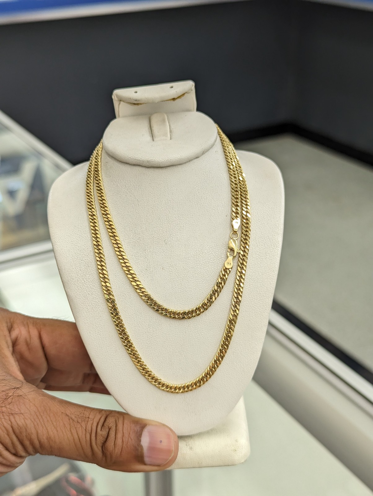 10kt real gold double link Miami cuban style chain