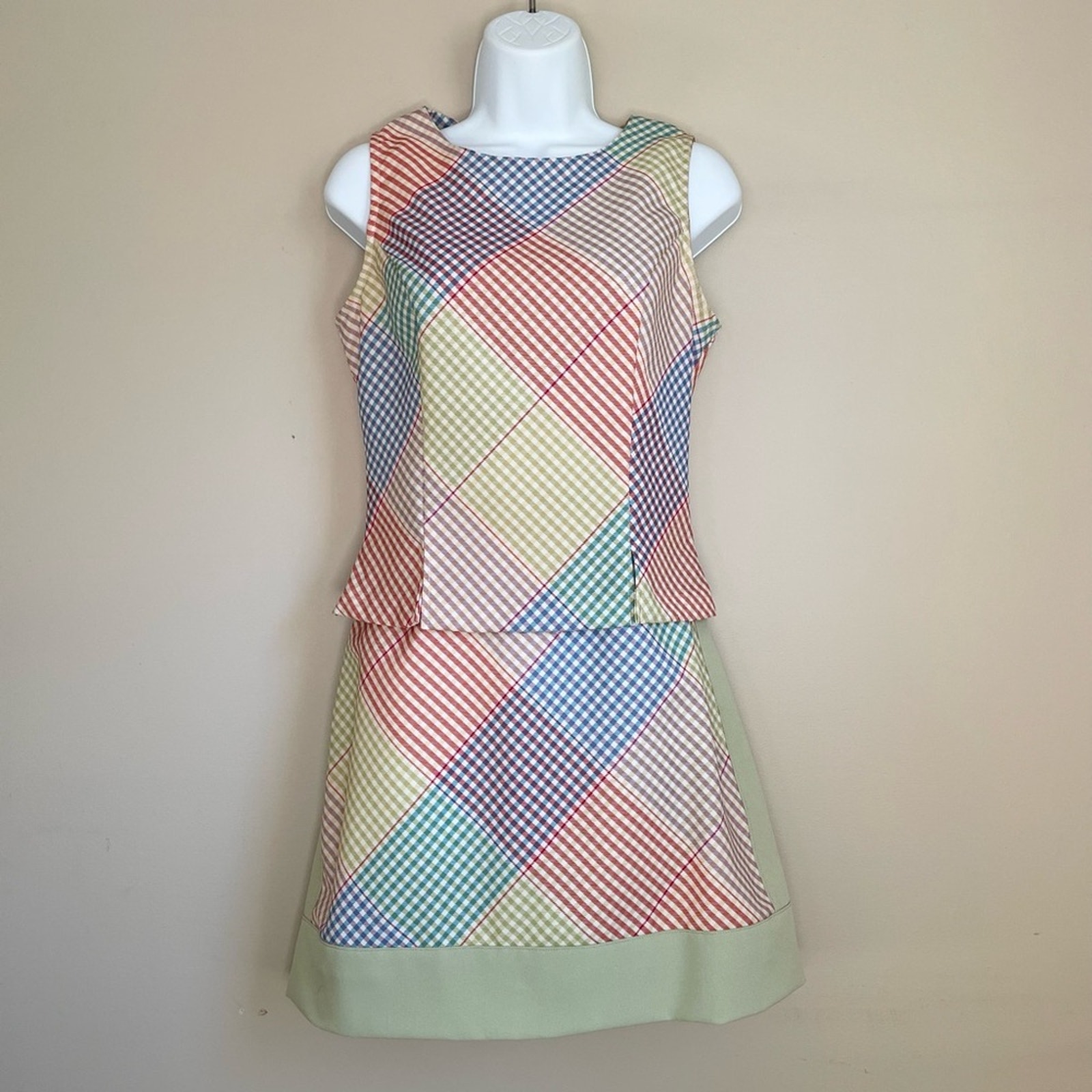 XOXO Vintage Rainbow Y2K Plaid 2 Piece Skirt Set Juniors Size 7/8 *Read*