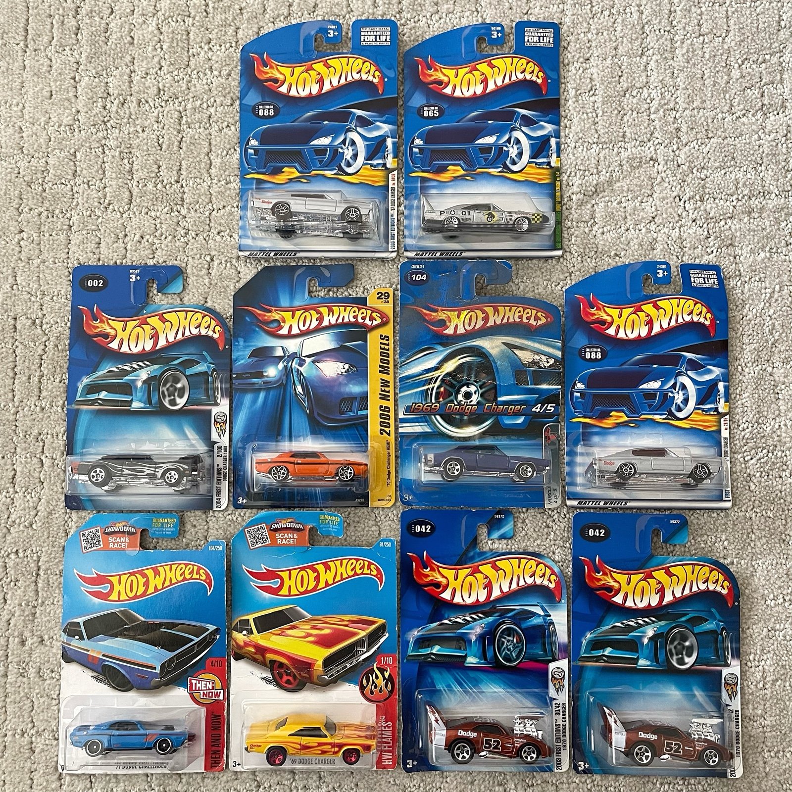 Vintage Hot Wheels LOT ‘67 Dodge Charger ‘70 Dodge Challenger 1969 Dodge Charger