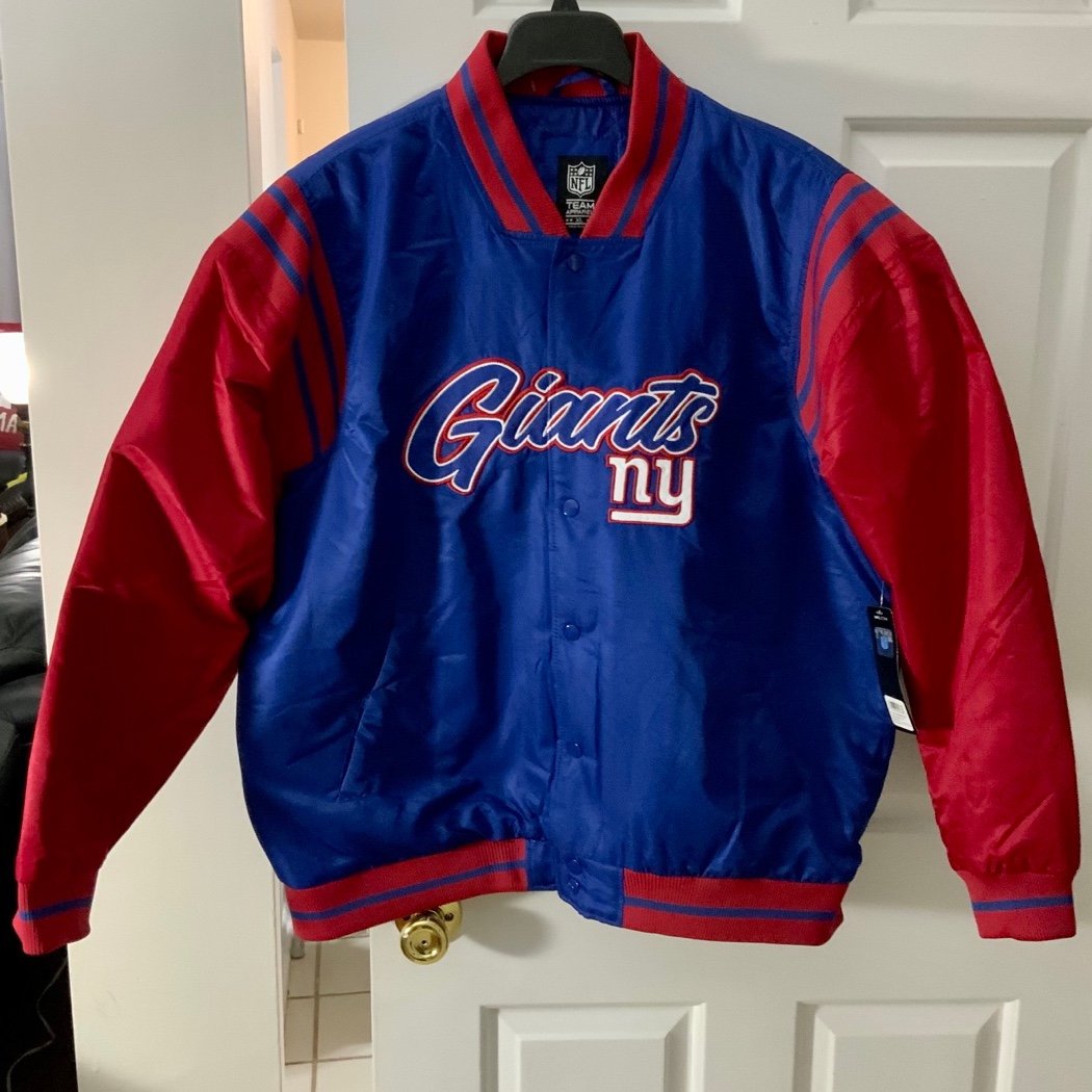 NEW NY GIANTS VARSITY STYLE FOOTBALL JACKET - SZ: SMALL **64 (40%) OFF MSRP**