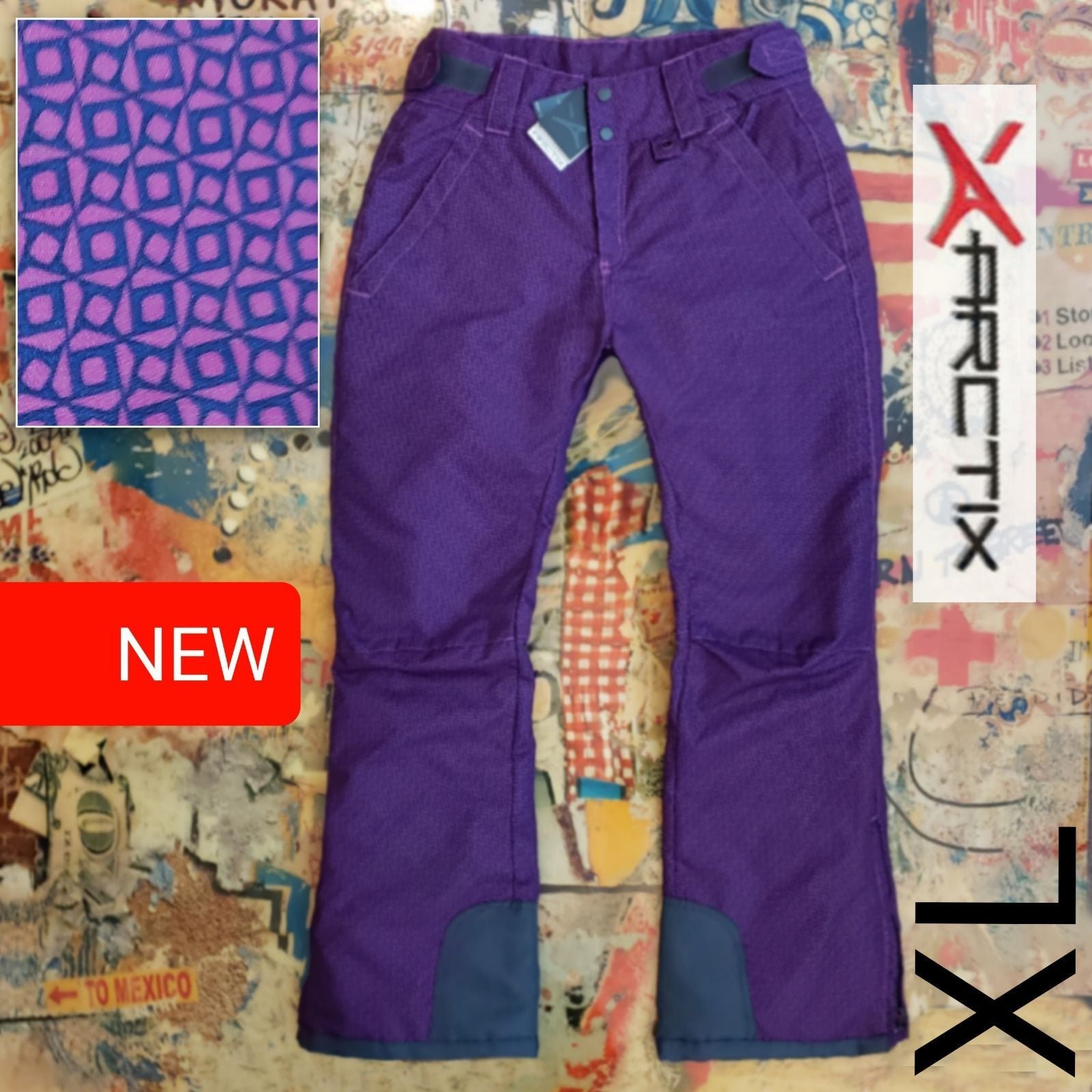 100 New 5K Plaid Print Insulated Snowboard Pant / Ski Pant! XL