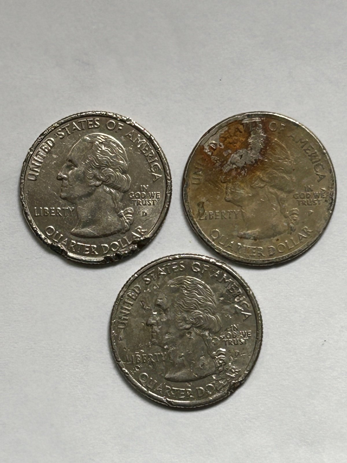 2000 Virginia & 2004 Michigan Quarter W/ Laminated Obverse lot of 3