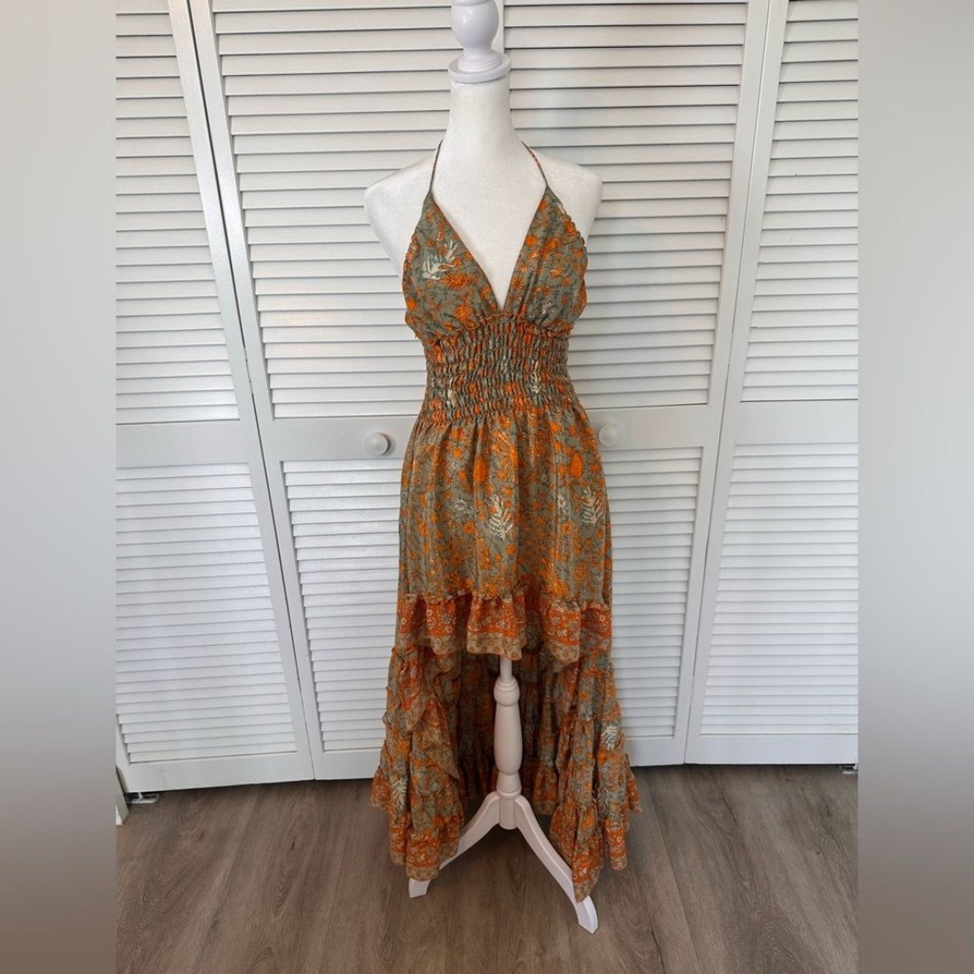 Bohemian Floral Halter high-low Silk Maxi Dress - Spell and The Gypsy style
