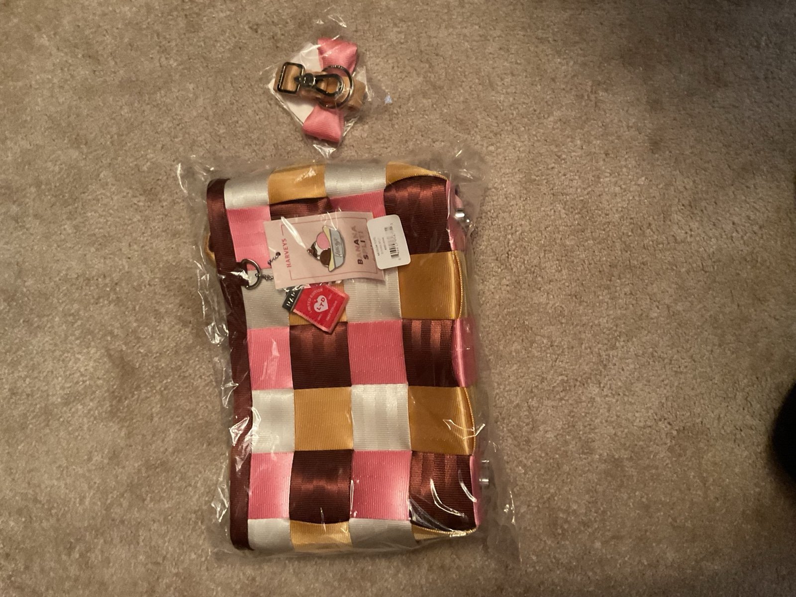 Harvey’s Banana Split Medium Tote and Bow Keychain
