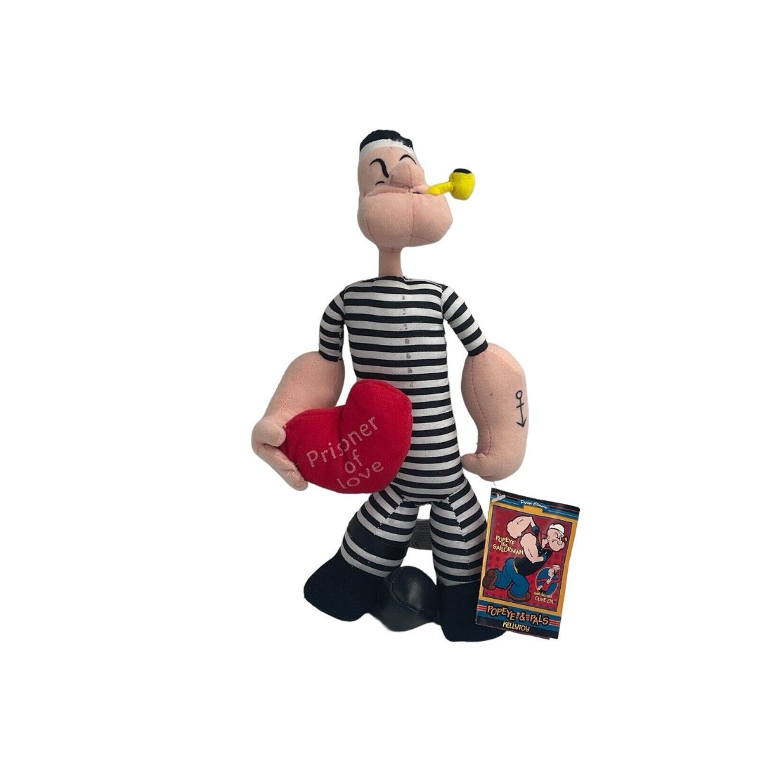 KELLYTOY Popeye Prisoner of Love Plush 12” Popeye & Pals 2003 Stuffed Toy