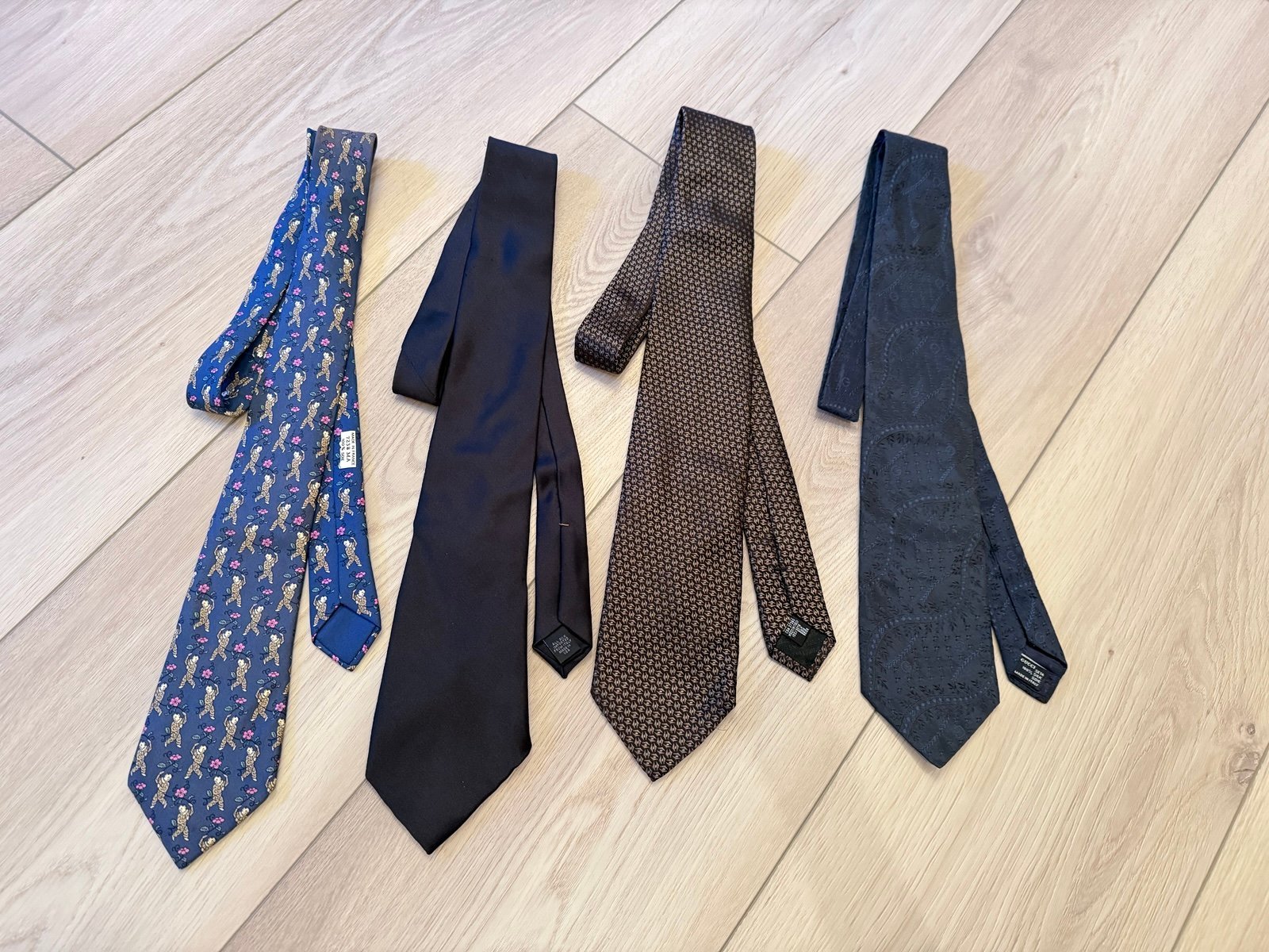 Vintage Designer Ties: Hermes, Gucci, Giorgio Armani, Donna Karen