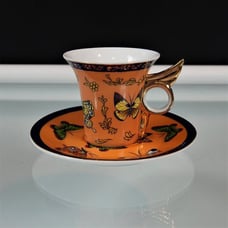 L Dake Zn Amsterdam Butterflies Cup Saucer Orange