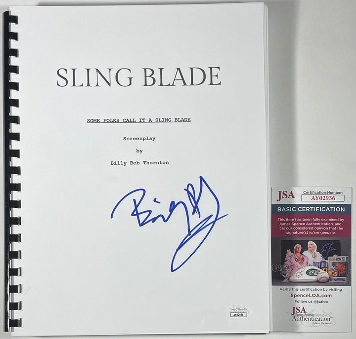 Billy Bob Thornton Signed Sling Blade Complete Movie Script B Autograph JSA COA