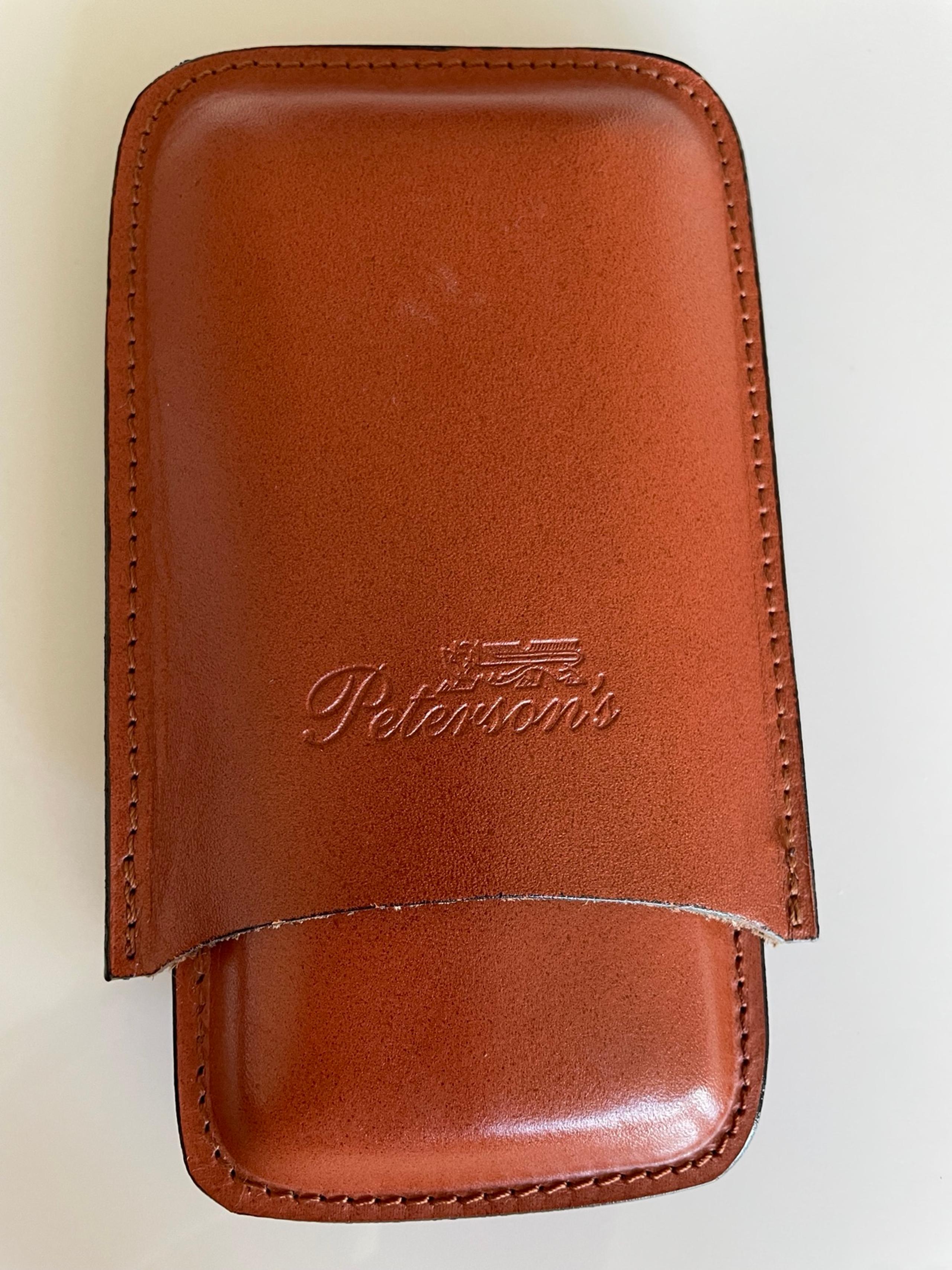 New Peterson’s Leather Cigar Case Three Fingers Brown