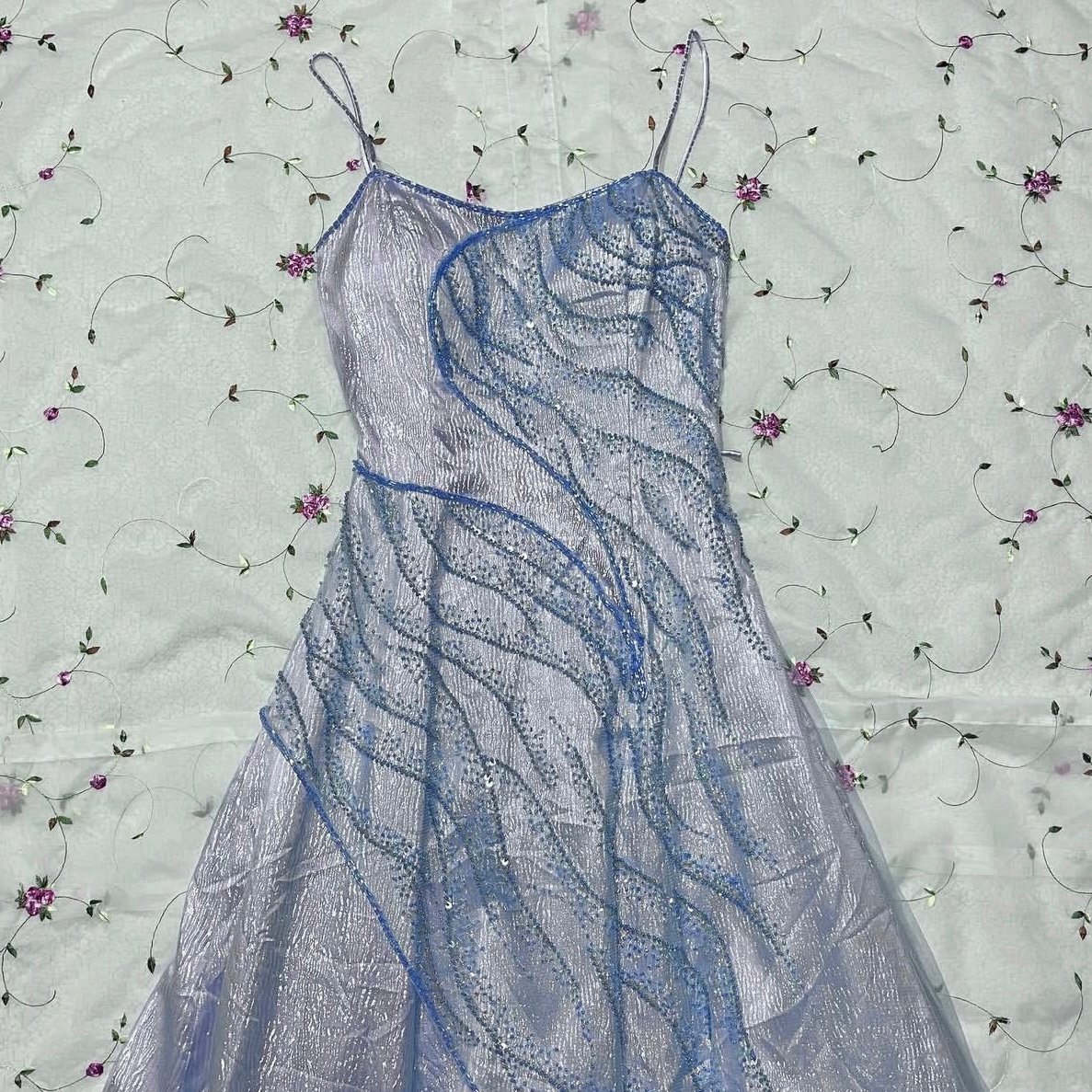 Vintage Ethereal Iridescent Beaded Gown