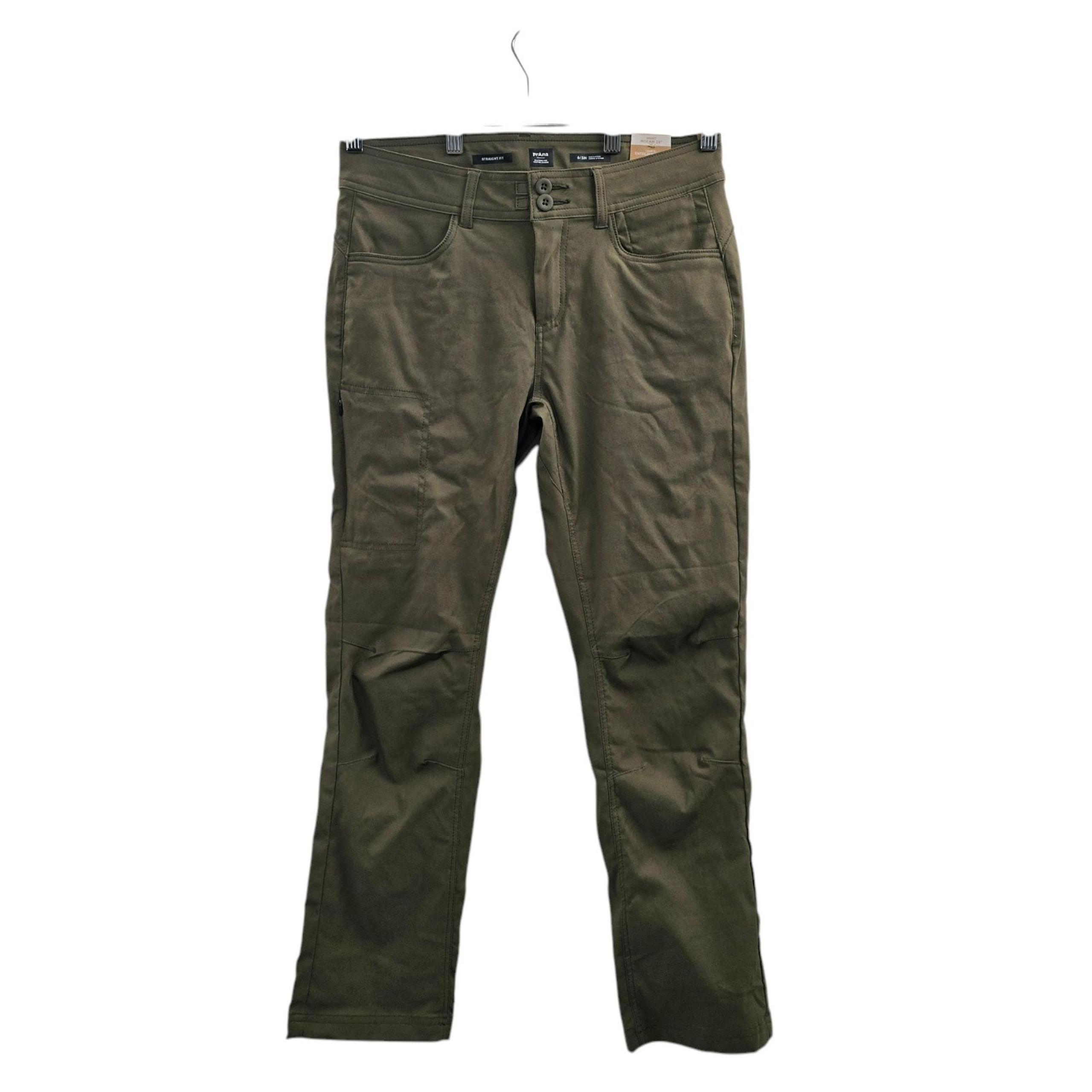 PRANA Pants Womens Size 6 Green Hiking Vacation Travel Lightweight Short Inseam