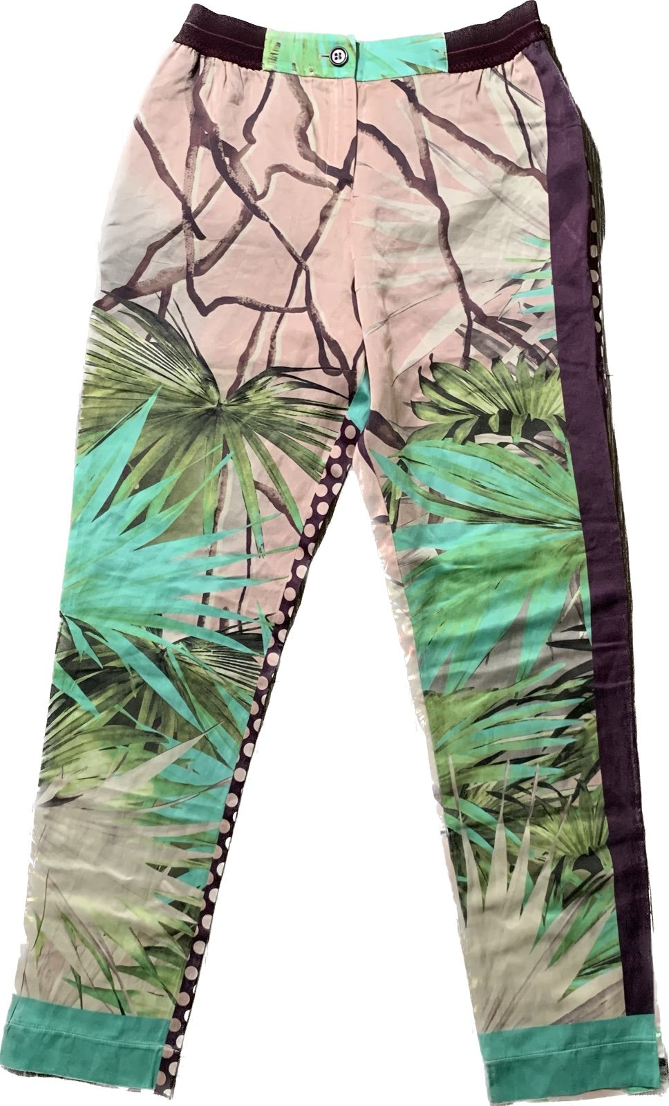 I’m Isabel marras tropical pattern silk trousers