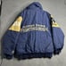 Vintage Notre Dame Logo Athletic Puffer Jacket Blue Gold Size Large Hooded-Read