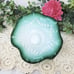 Art Glass Bowl with Hobnail Star Shaped Interior Green Scalloped Dish