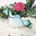 Art Glass Bowl with Hobnail Star Shaped Interior Green Scalloped Dish