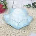 Art Glass Bowl with Hobnail Star Shaped Interior Green Scalloped Dish
