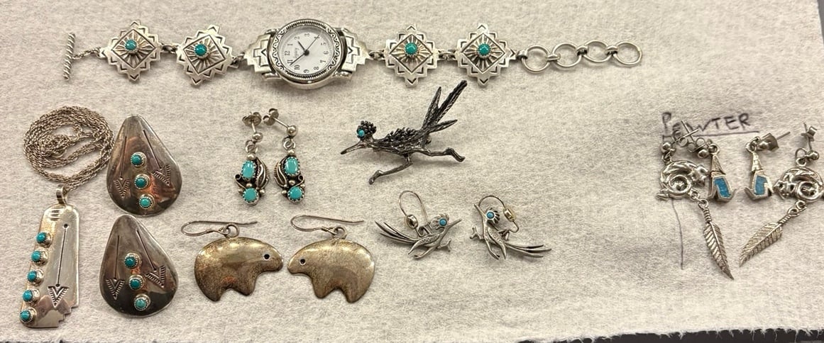 Sterling Silver and Pewter Jewelry
