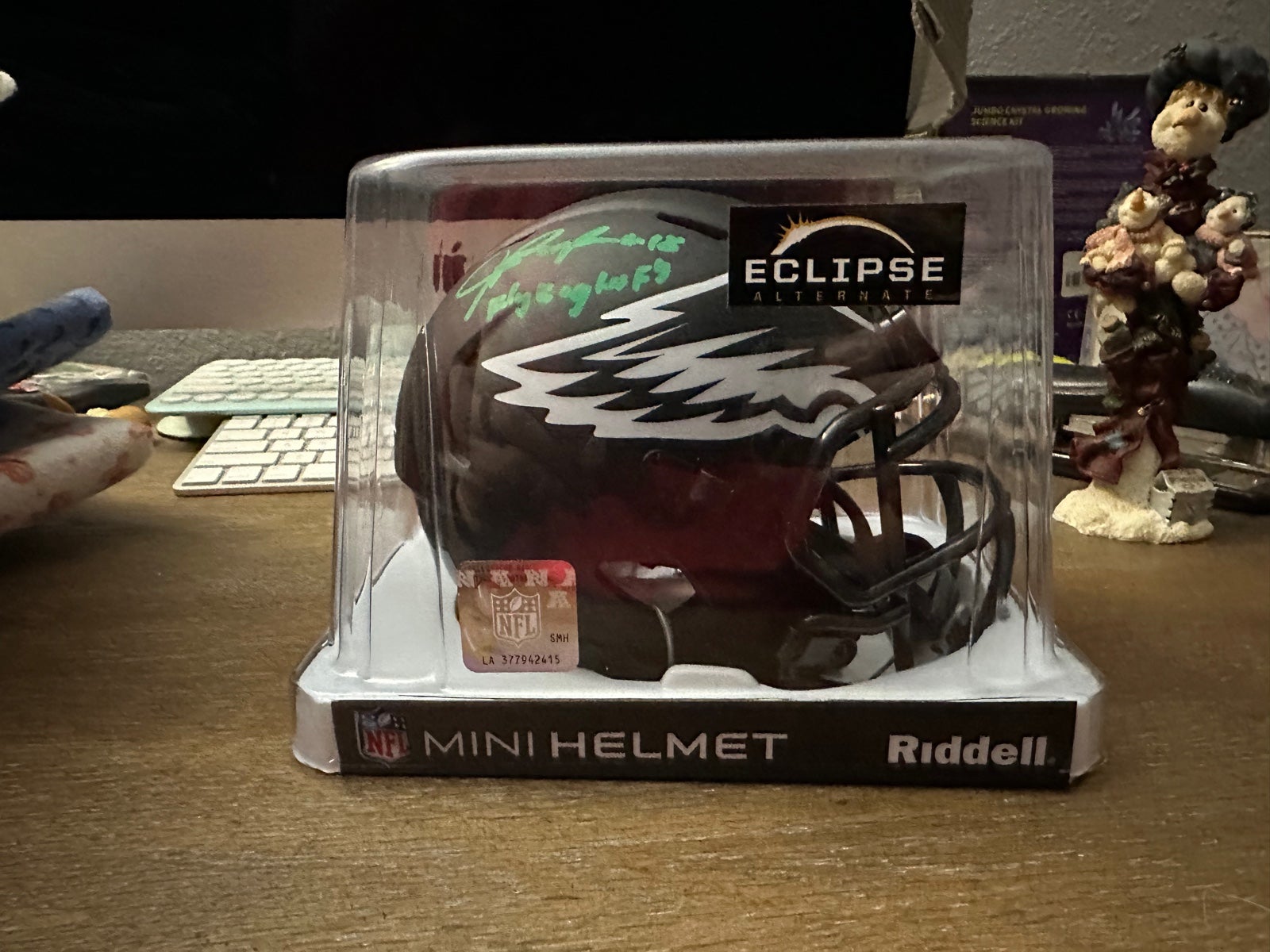 Jalen Reagor signed and inscribed mini helmet